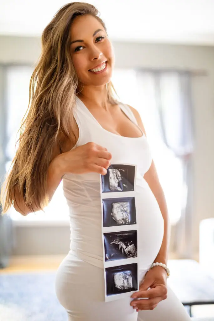 Cheerful pregnant woman
